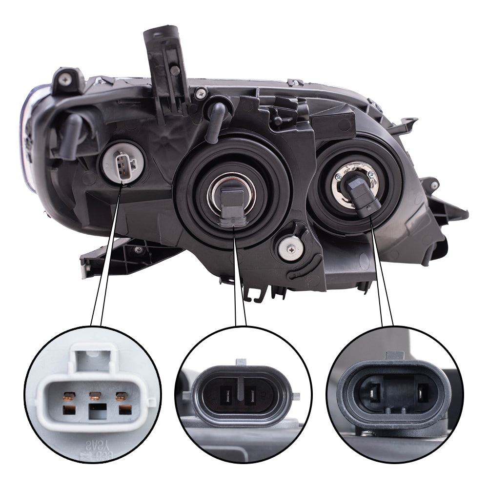 Brock Driver Side Left Halogen Combination Headlight Assembly With Chrome Bezel Without LED Daytime Running Light Compatible With 2011-2020 Toyota Sienna 6221-0130L