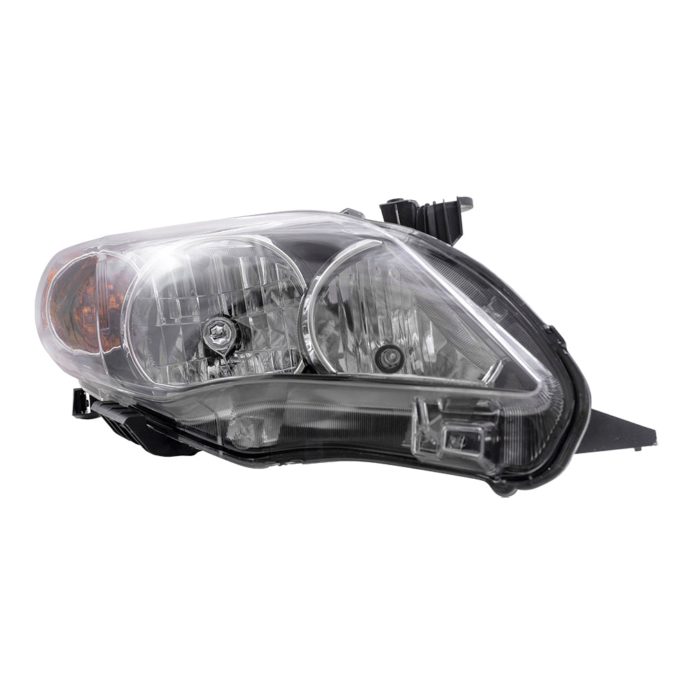 Brock Replacement Passengers Headlight Headlamp with Black Housing Compatible with Corolla 8111002B60