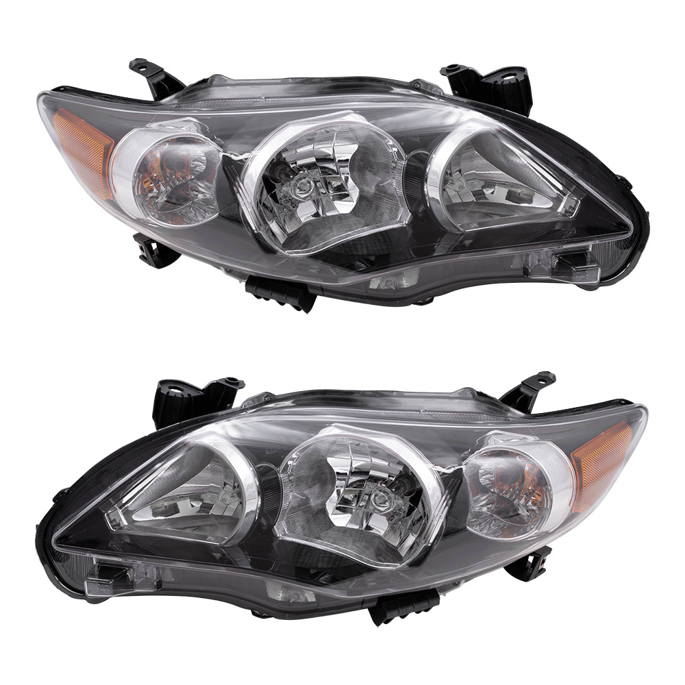 Headlight for 2011-2013 Corolla w/ Black Housing 8115002B60 Set