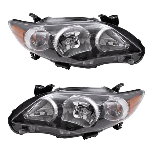 Headlight for 2011-2013 Corolla w/ Black Housing 8115002B60 Set