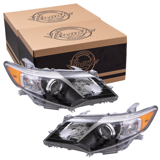 Headlight for 2012-2014 Camry SE/SE Sport w/ Black Bezel 8111006800 Set