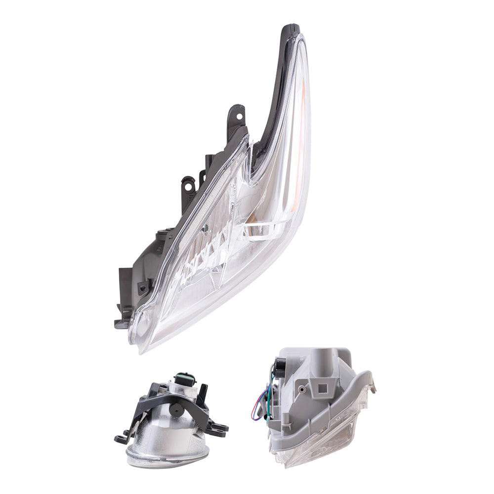 Brock Replacement Driver and Passenger Side Headlights, Turn Signal Lights and Fog Lights 6 Piece Set Compatible with 2012-2014 Prius Built through 10/31/13 ONLY