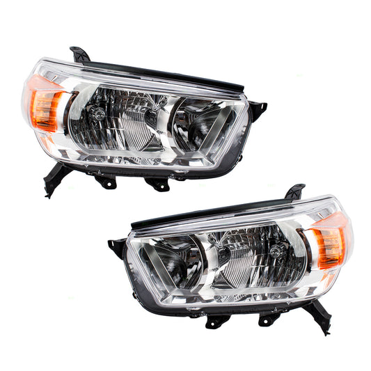 Headlight for 2010-2013 4Runner w/ Chrome Bezel 8117035520 Set