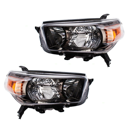 Headlight for 2010-2013 4Runner w/ Black Bezel 8117035530 Set