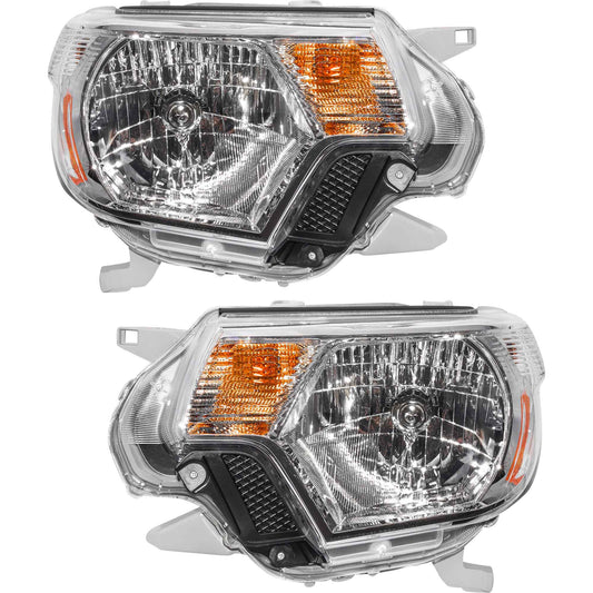 Headlight for 2012-2015 Tacoma w/ Chrome Bezel 8115004181 Set