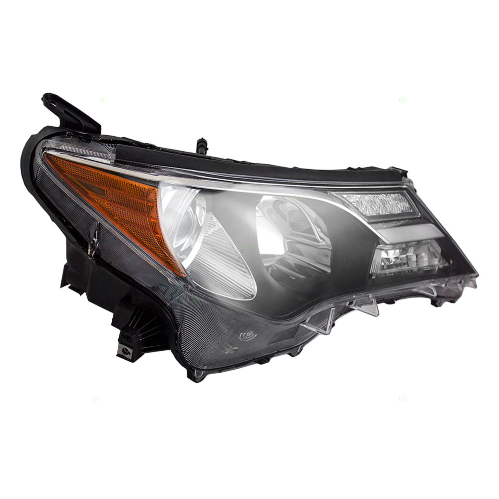 Brock Replacement Passengers Combination Halogen Headlight Headlamp Assembly Compatible with 13-15 RAV4 81110-0R042
