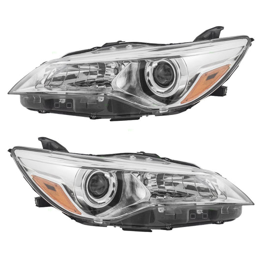 Headlight for 2015-2017 Camry w/ Chrome Housing 8115006860 Set