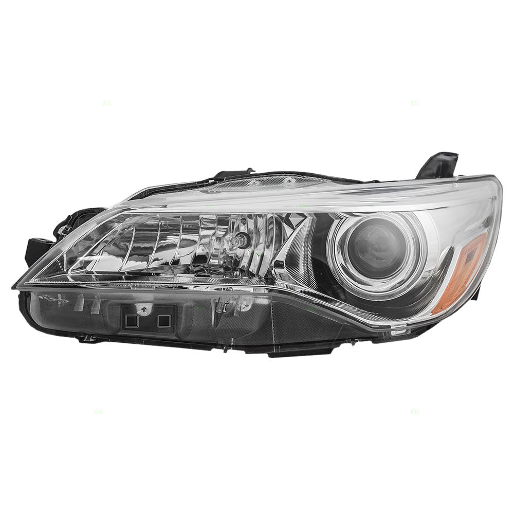 Brock Replacement Drivers Halogen Headlight Headlamp Lens with Chrome Housing Compatible with Camry & Hybrid 81150-06D90