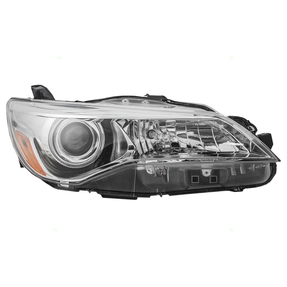 Brock Replacement Passengers Halogen Headlight Headlamp with Chrome Housing Compatible with Camry & Hybrid 81110-06D90