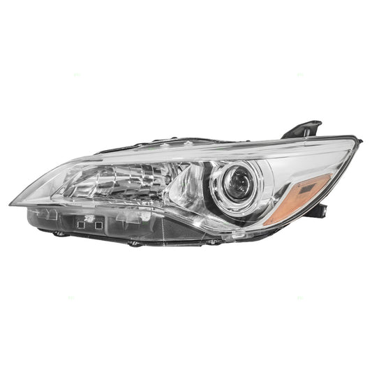 Brock Replacement Drivers Halogen Headlight Headlamp Lens with Black Housing Compatible with Camry & Hybrid 81150-06E10