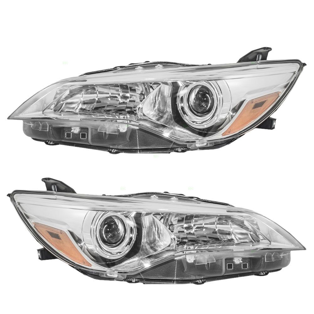 Headlight for 2015-2016 Camry w/ Black Housing 8115006C70 Set