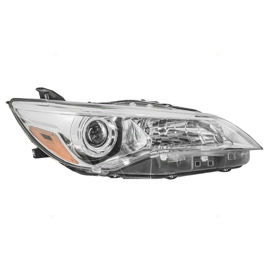 Brock Replacement Passengers Halogen Headlight Headlamp with Black Housing Compatible with Camry & Hybrid 81110-06E10