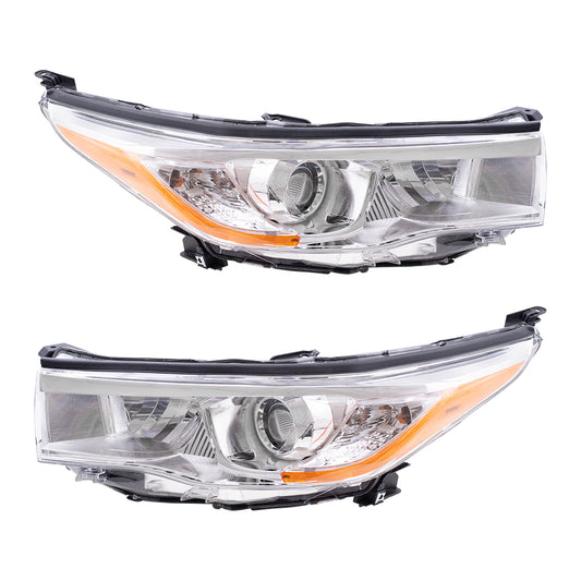 Headlight for 2014-2019 Highlander w/o Smoked Chrome Accent 811500E180 Set TO2502221