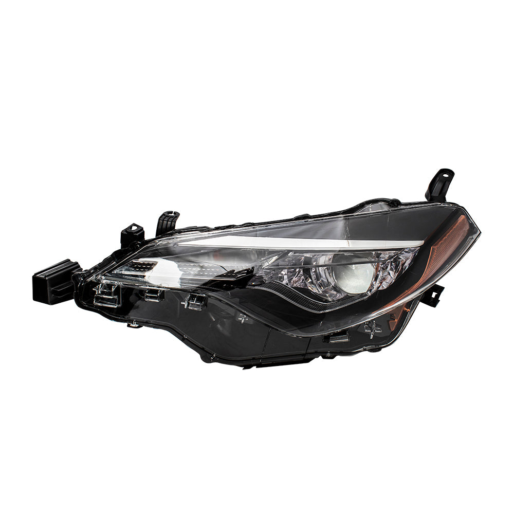 Brock Replacement Drivers Headlight Headlamp w/ Integrated LED Daytime Running Light Compatible with 17-19 Corolla 8115002M70