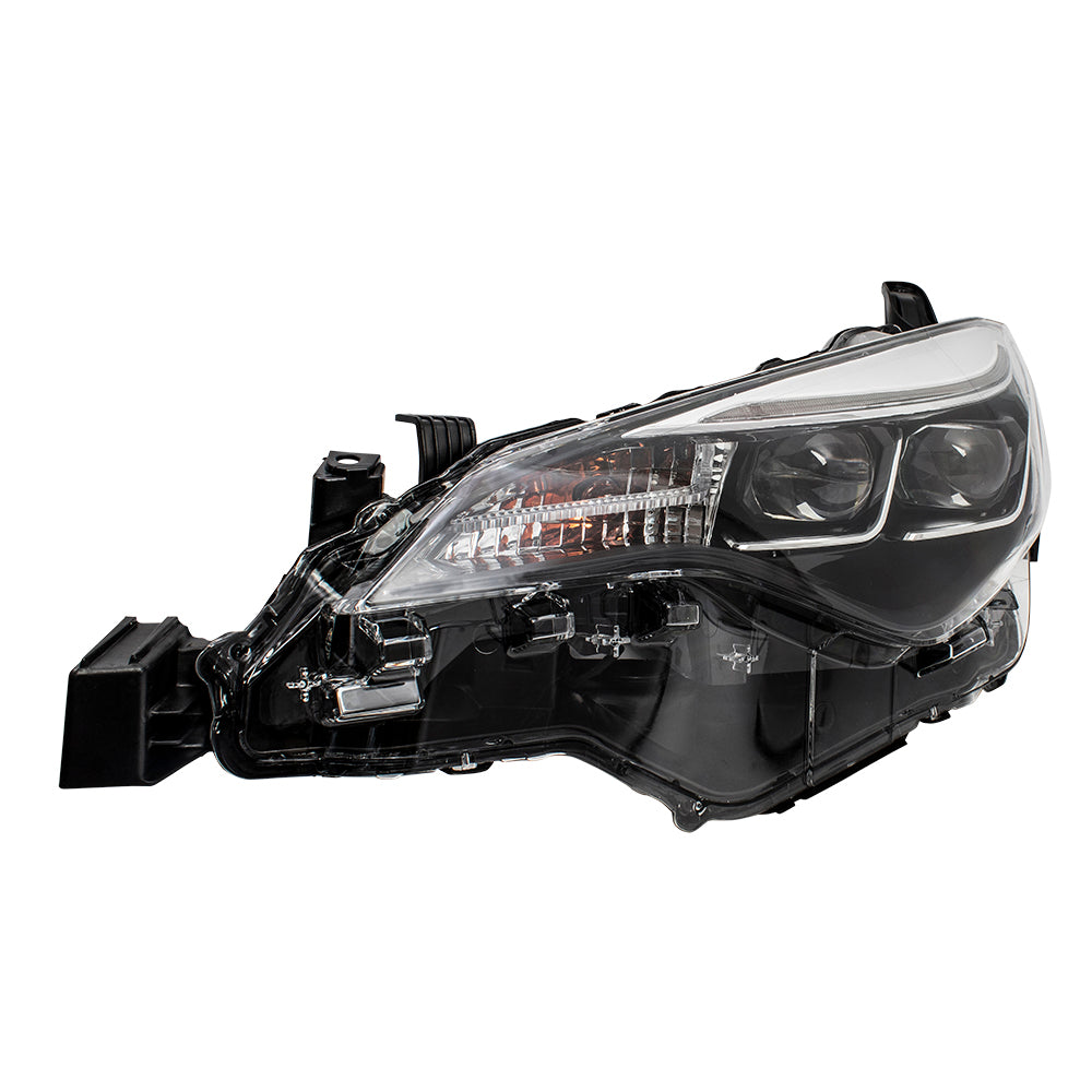Brock Replacement Pair Set Headlights Headlamps w/ Bumper Mounted LED Daytime Running Lights Compatible with 17-19 Corolla 8115002M90