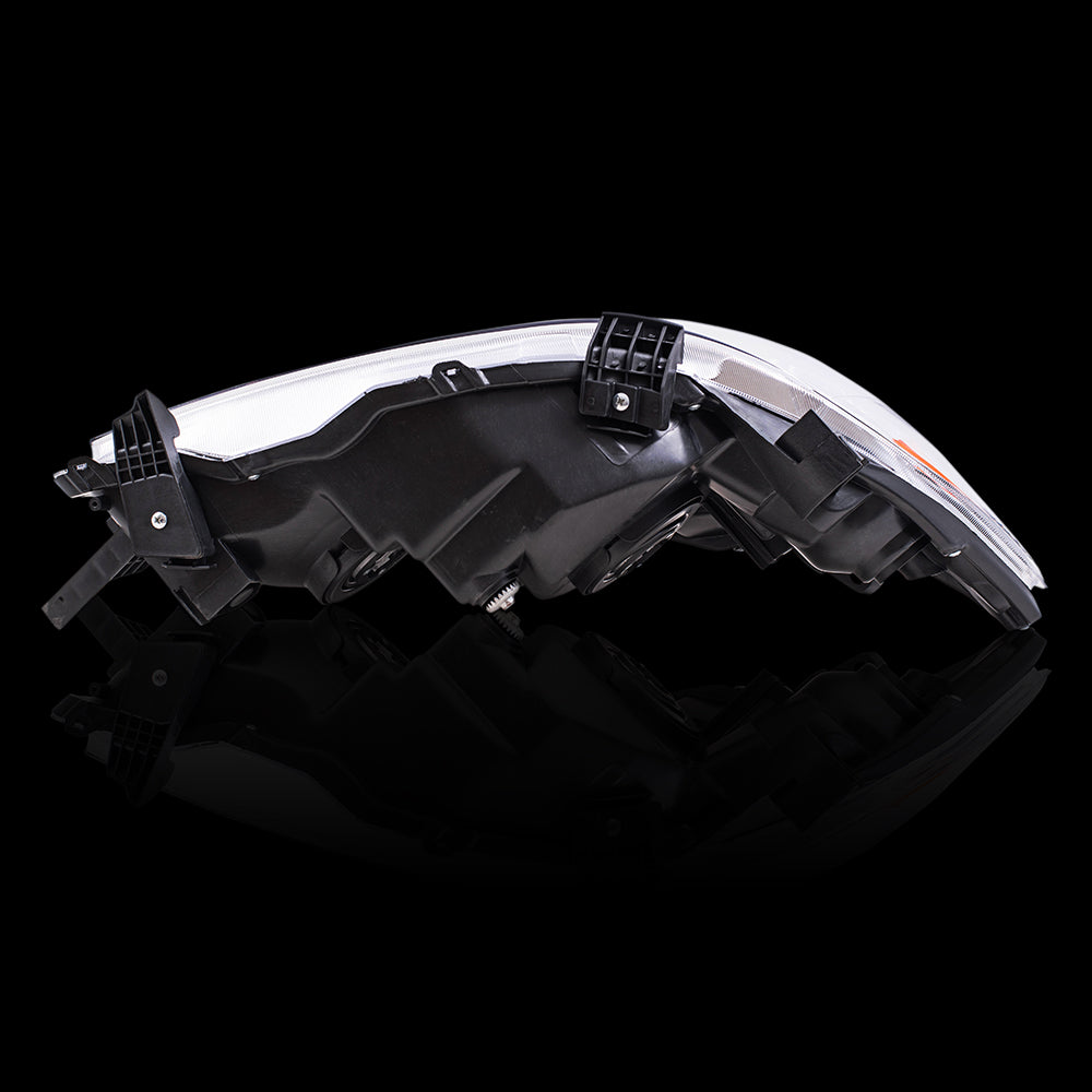 Brock Replacement Driver and Passenger Side Halogen Combination Headlight Assembly with Chrome Bezel Set Compatible with 09-10 Corolla NORTH AMERICAN BUILT