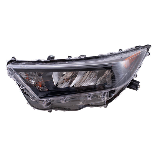 Brock Replacement Driver Side LED Combination Headlight Assembly with Black Bezel Compatible with 2019-2020 Rav4 LE/Rav4 Hybrid LE North America Built ONLY