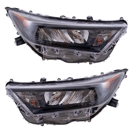 Headlight for 2019-2022 RAV4 LED LE Black NA Built w/o LED Signal w/o Adaptive 811500R152 Set