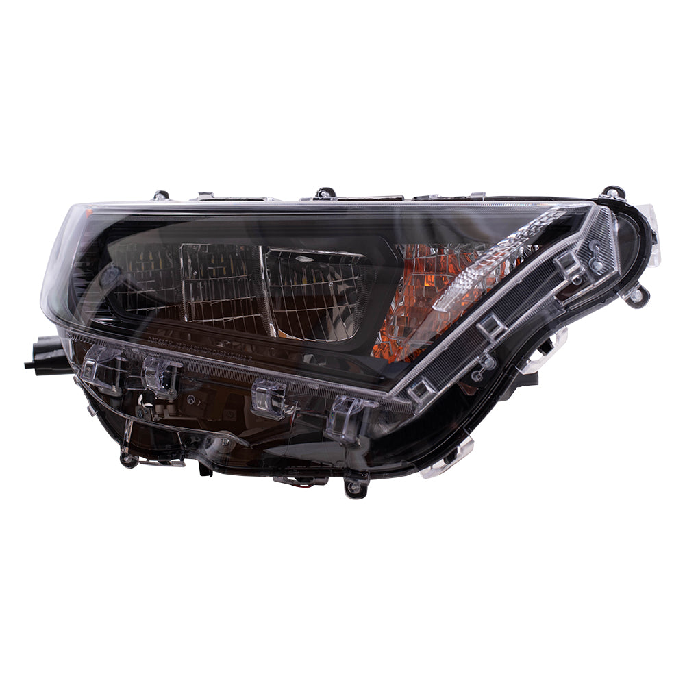 Brock Replacement Passenger Side LED Combination Headlight Assembly with Black Bezel Compatible with 2019-2020 Rav4 LE/Rav4 Hybrid LE North America Built ONLY