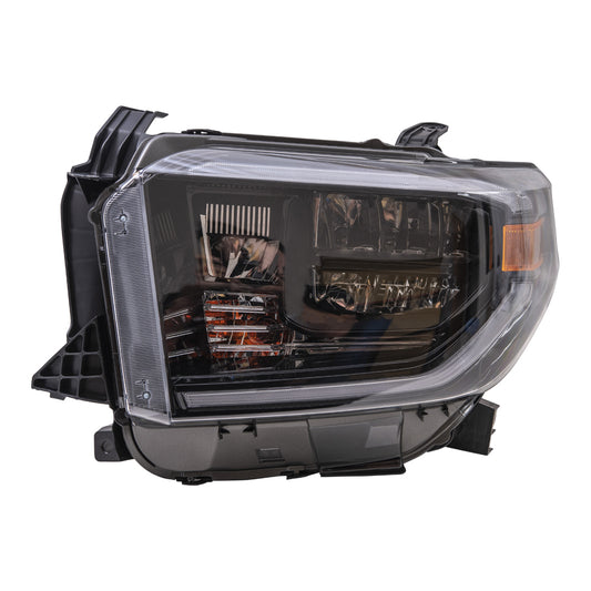 Brock Aftermarket Replacement Driver Left LED Combination Headlight Assembly With Smoked Chrome Accent Compatible With 2019-2021 Toyota Tundra