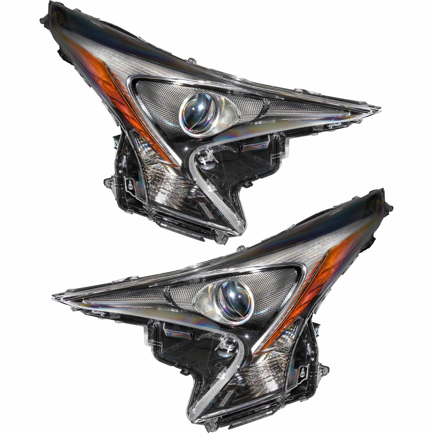 Brock Driver Side Left Passenger Side Right LED Combination Headlight Assembly Set Compatible with 2016-2018 Toyota Prius Without Fog Lights 6221-0200LR