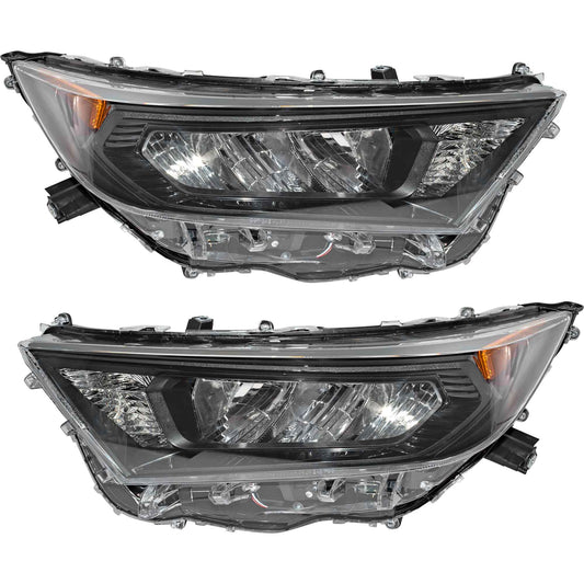 Headlight for 2019-2022 RAV4 LED Japan Built LE w/ Black w/o Adaptive Lighting 8117042822 Set