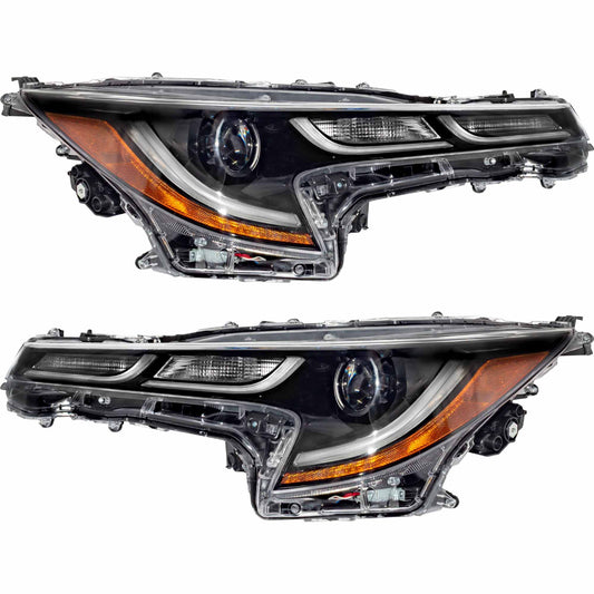 Brock Driver Side Left Passenger Side Right LED Combination Headlight Assembly Set Compatible with 2020-2022 Toyota Corolla Sedan North American Built SE/XLE/XSE Without Apex/Nightshade 6221-0204LR