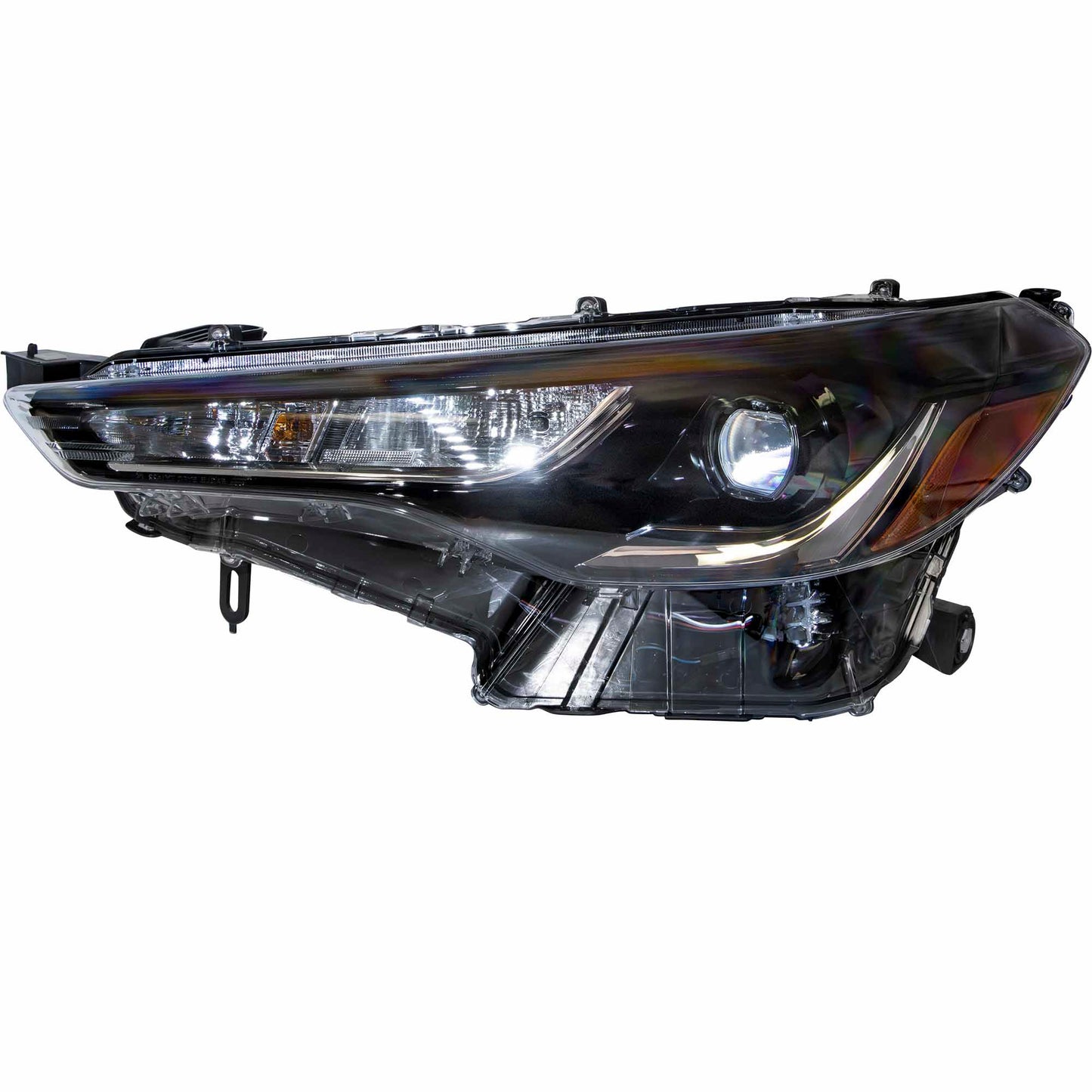 Brock Driver Left LED Combination Headlight With Chrome Trim Without LED Turn Signal Compatible with 2022-2024 Toyota Corolla Cross L/LE 2023-2025 Toyota Corolla Cross Hybrid S/SE 6221-0205L