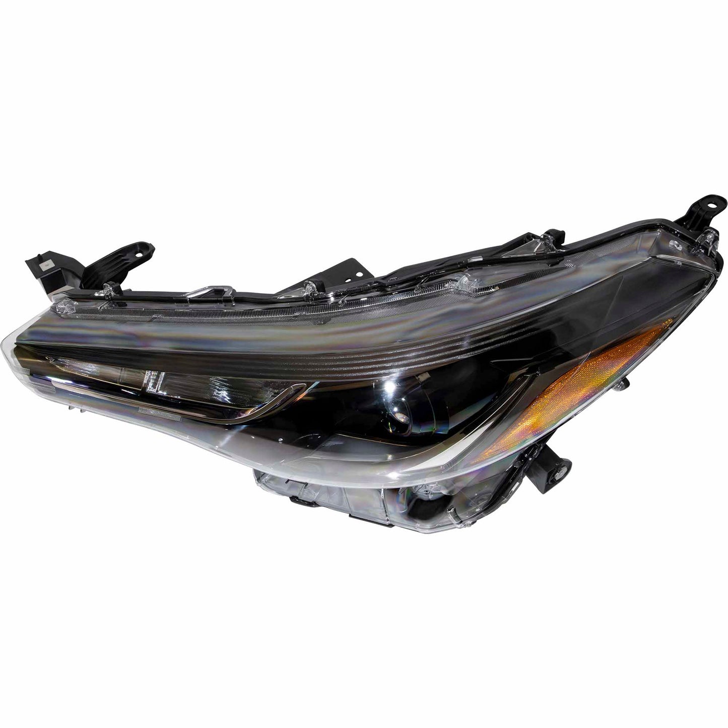 Brock Driver Left LED Combination Headlight With Chrome Trim Without LED Turn Signal Compatible with 2022-2024 Toyota Corolla Cross L/LE 2023-2025 Toyota Corolla Cross Hybrid S/SE 6221-0205L