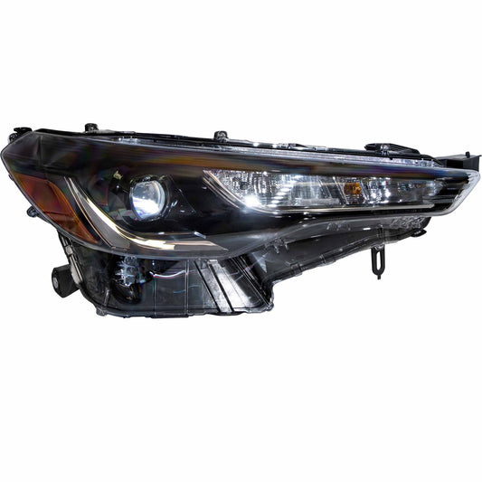 Brock Passenger Right LED Combination Headlight With Chrome Trim Without LED Turn Signal Compatible with 2022-2024 Toyota Corolla Cross L/LE 2023-2025 Toyota Corolla Cross Hybrid S/SE 6221-0205R