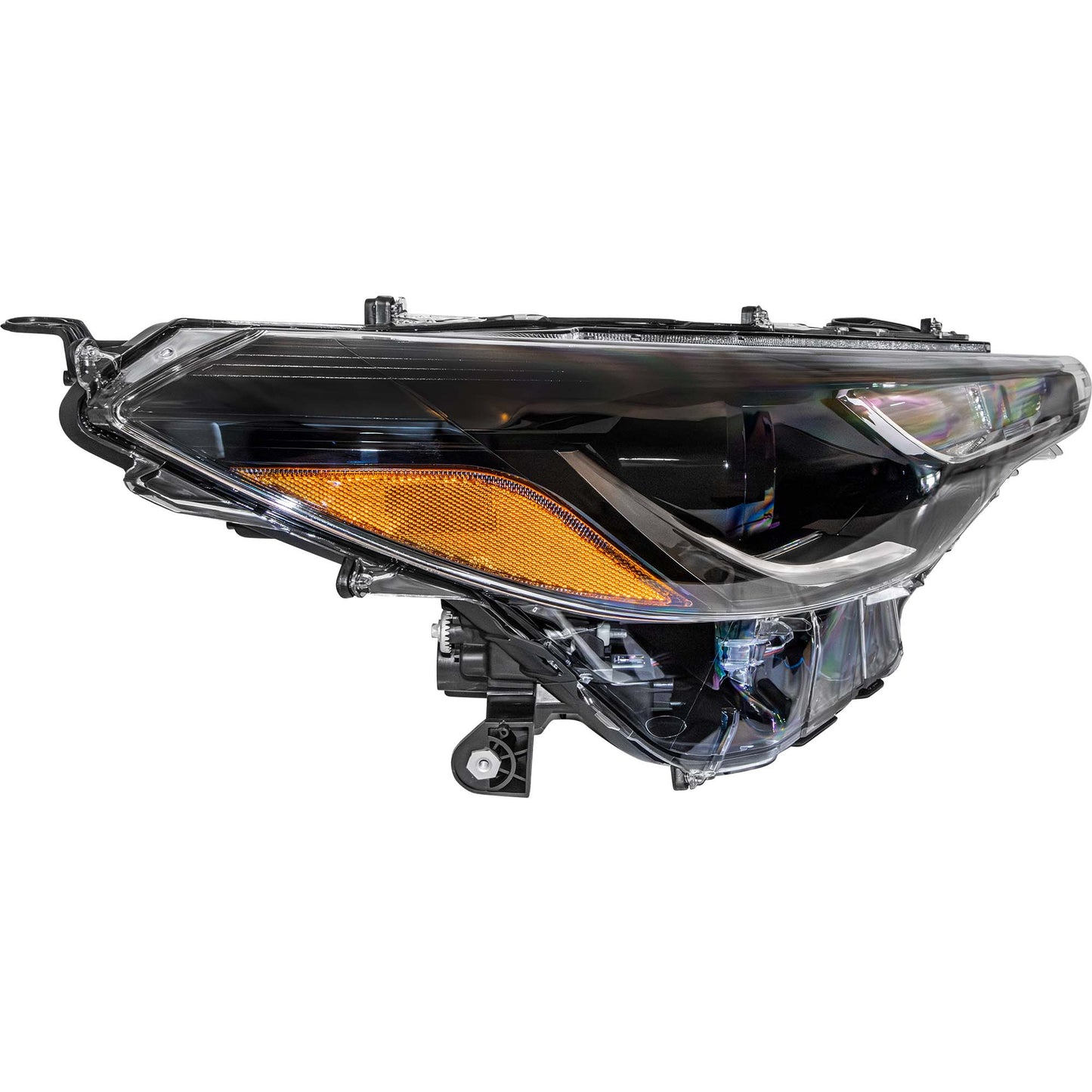 Brock Passenger Right LED Combination Headlight With Chrome Trim Without LED Turn Signal Compatible with 2022-2024 Toyota Corolla Cross L/LE 2023-2025 Toyota Corolla Cross Hybrid S/SE 6221-0205R