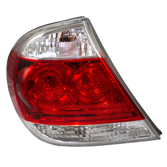 Brock Replacement Drivers Taillight Tail Lamp with Chrome Bezel Trim Compatible with 05-06 Camry 8156006220
