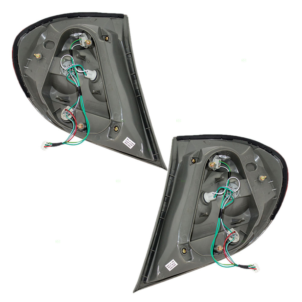 Brock Replacement Driver and Passenger Taillights Tail Lamps with Black Bezels Compatible with 05-06 Camry 8156006230 8155006220