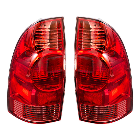 Brock Replacement Driver and Passenger Tail Lights Compatible with 05-15 Pickup Truck 8156004150 8155004150