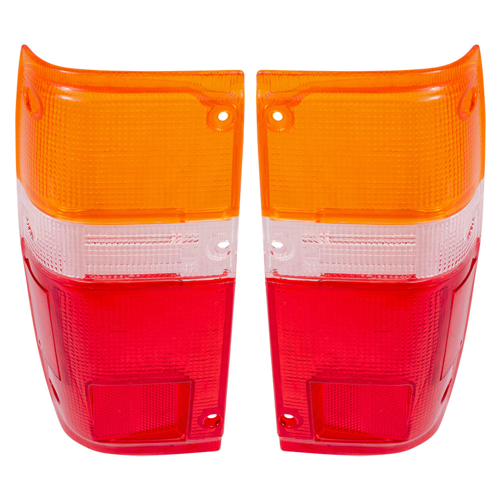 Brock Replacement Driver and Passenger Taillights Tail Lamps Lens Compatible with 84-89 Pickup Truck SUV 8156189133 8155189133