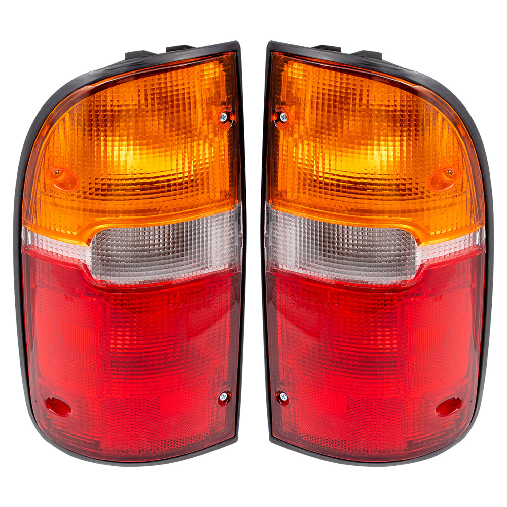 Brock Replacement Driver and Passenger Taillights Tail Lamps Compatible with 95-00 Tacoma Pickup Truck 81560-04030 81550-04030