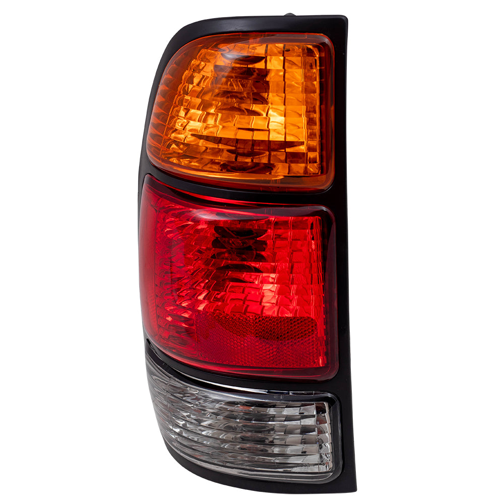 Brock Replacement Drivers Taillight Tail Lamp with Amber-Red-Clear Lens Compatible with 2000-2006 Tundra Pickup Truck 81560-0C010