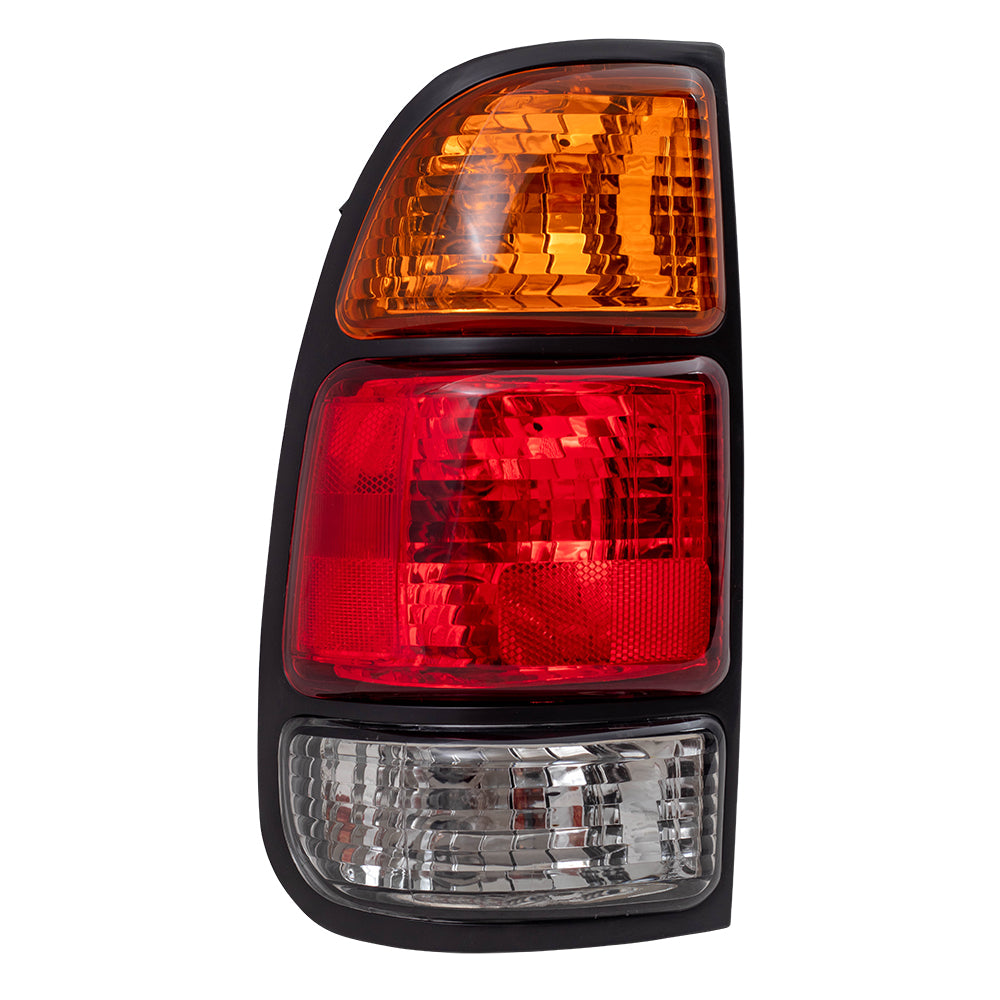 Brock Replacement Drivers Taillight Tail Lamp with Amber-Red-Clear Lens Compatible with 2000-2006 Tundra Pickup Truck 81560-0C010