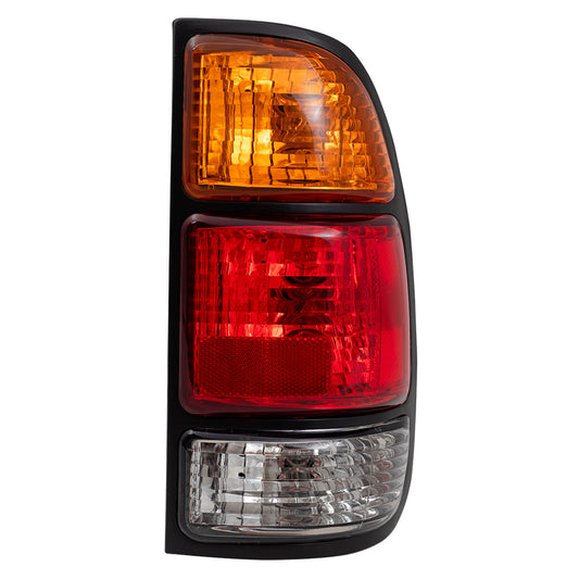 Brock Replacement Passengers Taillight Tail Lamp with Amber-Red-Clear Lens Compatible with 2000-2006 Tundra Pickup Truck 815510C010