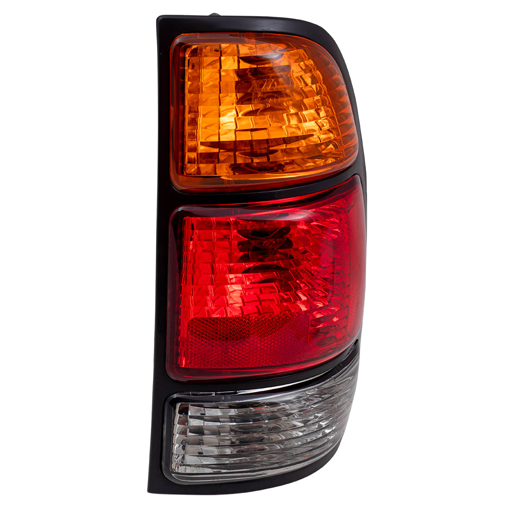 Brock Replacement Passengers Taillight Tail Lamp with Amber-Red-Clear Lens Compatible with 2000-2006 Tundra Pickup Truck 815510C010