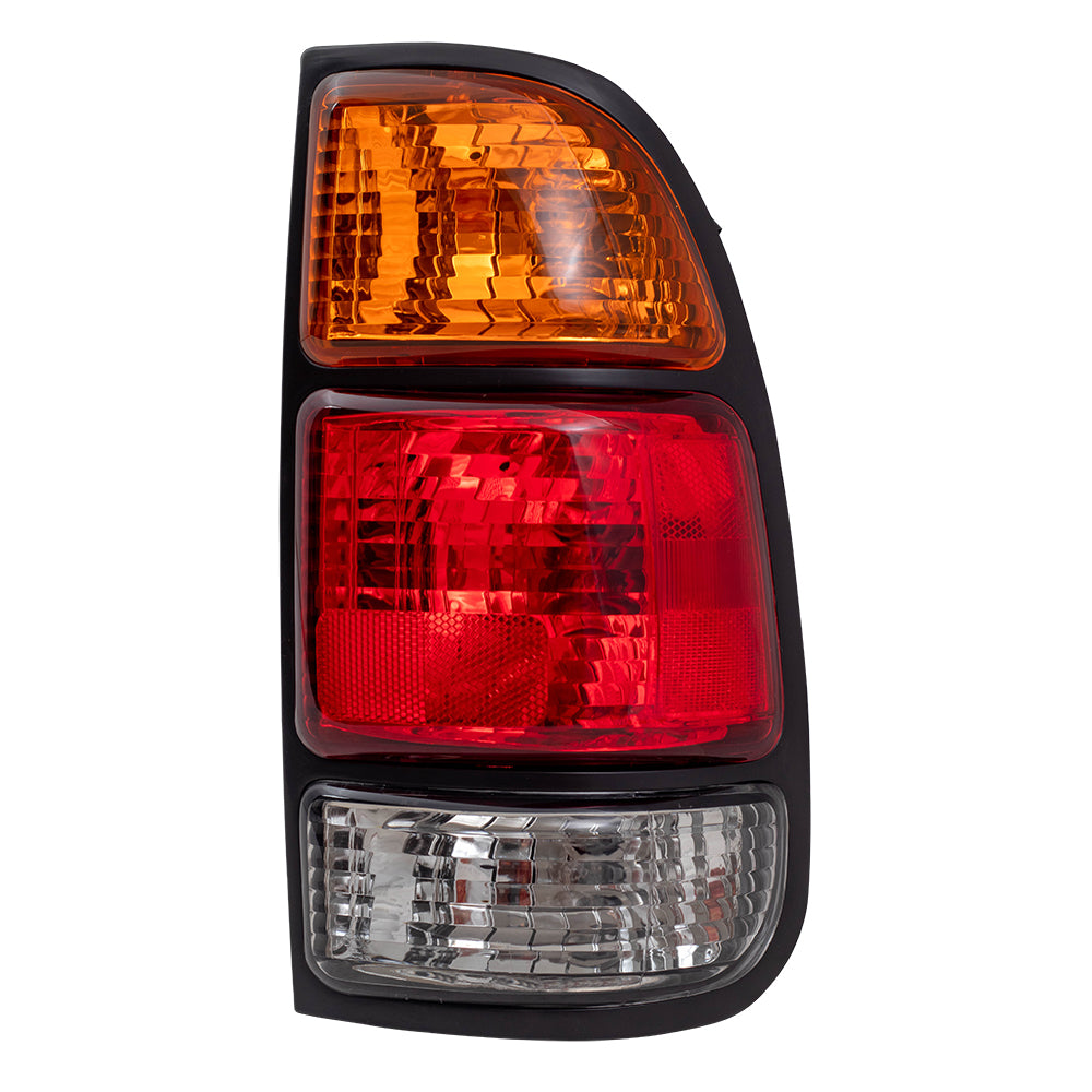 Brock Replacement Passengers Taillight Tail Lamp with Amber-Red-Clear Lens Compatible with 2000-2006 Tundra Pickup Truck 815510C010