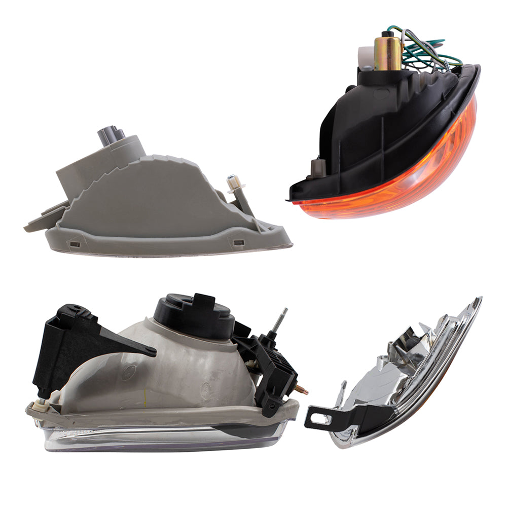Brock Replacement 8 Pc Headlights Tail Lights Park Signal Front & Corner Lamps Compatible with 2001-2004 Tacoma