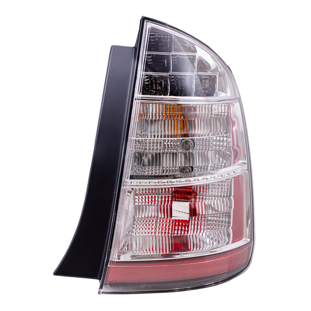 Brock Replacement Passengers Taillight Tail Lamp with Chrome Trim Compatible with 06-09 Prius 8155147100