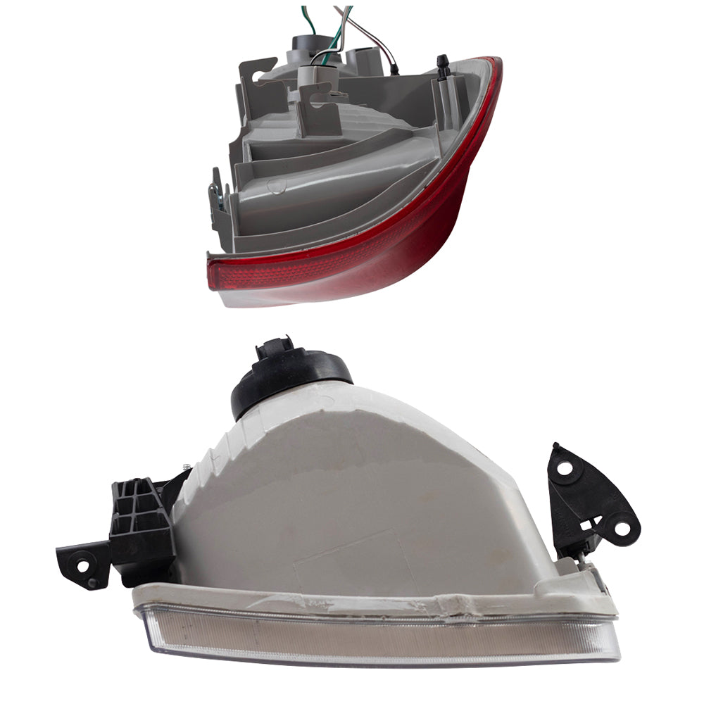 Brock Replacement Driver and Passenger Side Halogen Headlight Assemblies and Tail Light Assemblies 4 Piece Set Compatible with 2004 Tundra Double Cab with Standard Bed