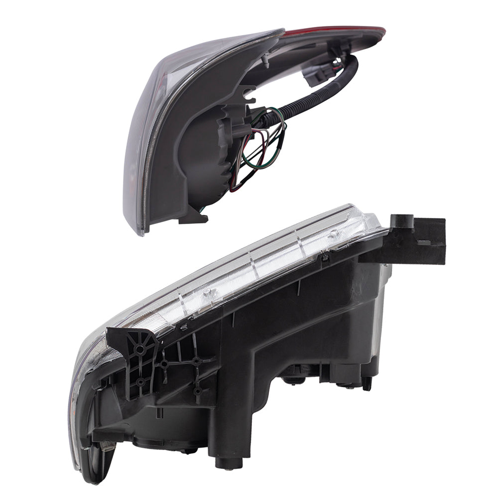 Brock Replacement Headlights with Tail Lights without Level Adjuster Compatible with 2007 2008 2009 Tundra