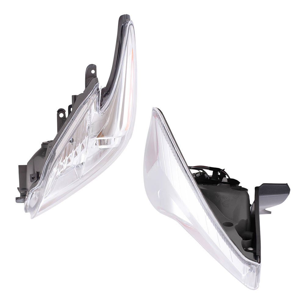 Brock Replacement Driver and Passenger Side Halogen Combination Headlight Assemblies and Tail Light Assemblies 4 Piece Set Compatible with 2012-2015 Prius