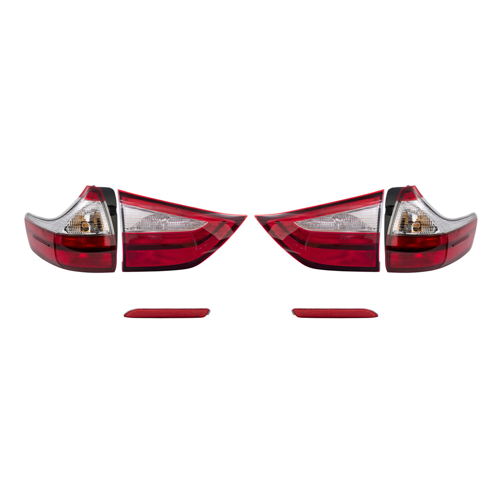 Brock Aftermarket Replacement Part Driver & Passenger Side Tail Light Assemblies Quarter and Liftgate Mounted & Rear Bumper Reflectors Compatible with Toyota 2015-2019 Toyota Sienna EXCEPT SE