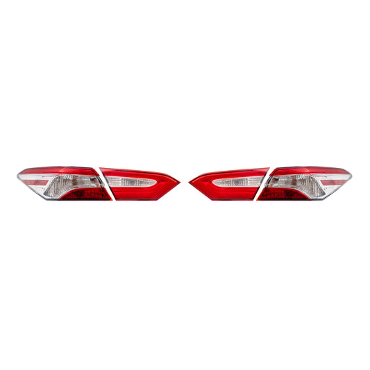 Brock Replacement Driver and Passenger Side Tail Lights Quarter Mounted & Lid Mounted 4 Piece Set Compatible with 2018-2020 Camry L/LE/TRD & 2018-2019 Camry Hybrid LE & 2020 Camry XSE/Camry Hybrid SE
