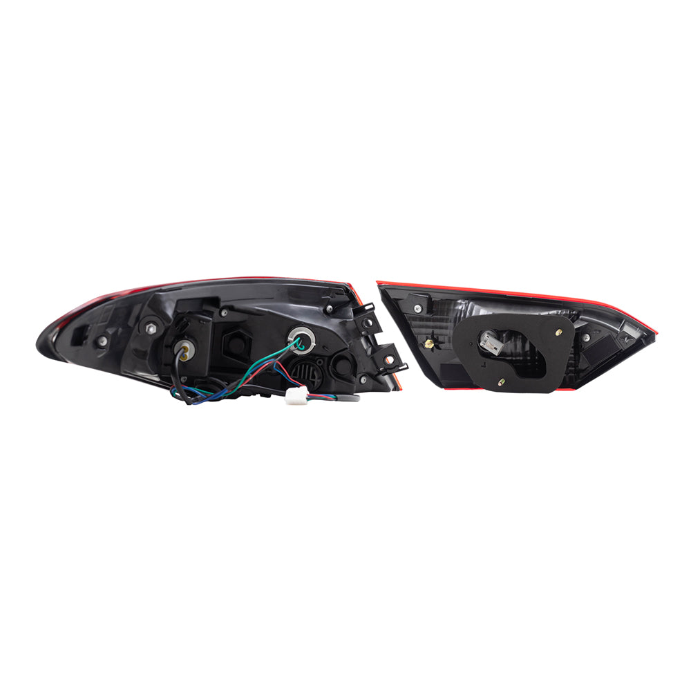 Brock Replacement Passenger Side Tail Light Assemblies Quarter Mounted and Lid Mounted Compatible with 2018-2020 Camry L/LE/TRD & 2018-2019 Camry Hybrid LE & 2020 Camry XSE/Camry Hybrid SE