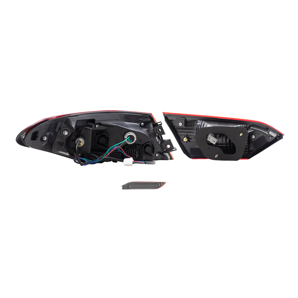 Brock Replacement Passenger Side Bumper Reflector &Tail Lights Quarter Mounted &Lid Mounted 3 Piece Set Compatible with 2018-2020 Camry L/LE/TRD & 18-19 Camry Hybrid LE &2020 Camry XSE/Camry Hybrid SE